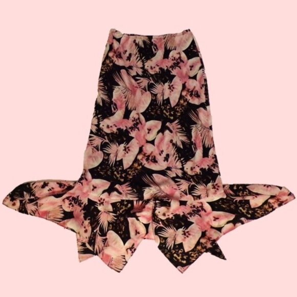 DRESS-U BY SHARON size 6 pink/black/others floral 2-piece set blouse/skirt - Picture 11 of 13